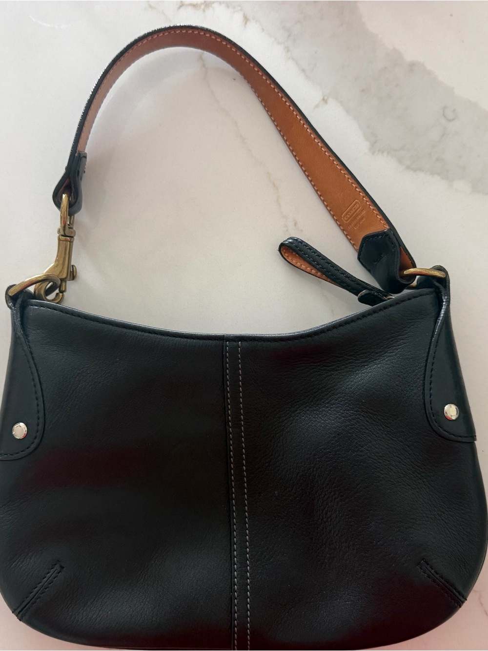 Y2K  Coach Classic Black Leather Shoulder Bag